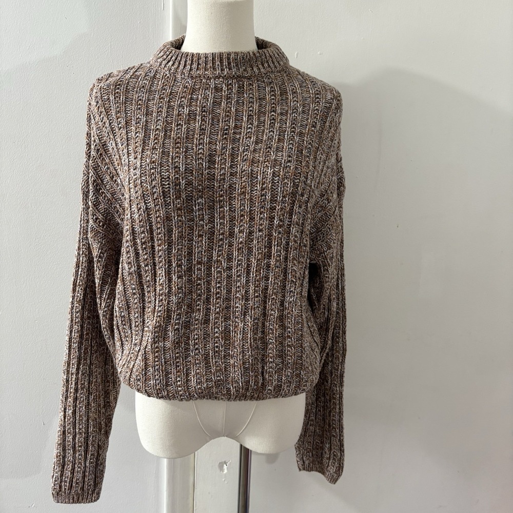 Universal Threads Goods Co. Women's Sz XS Brown Beige Chunky Knit Sweater Cozy